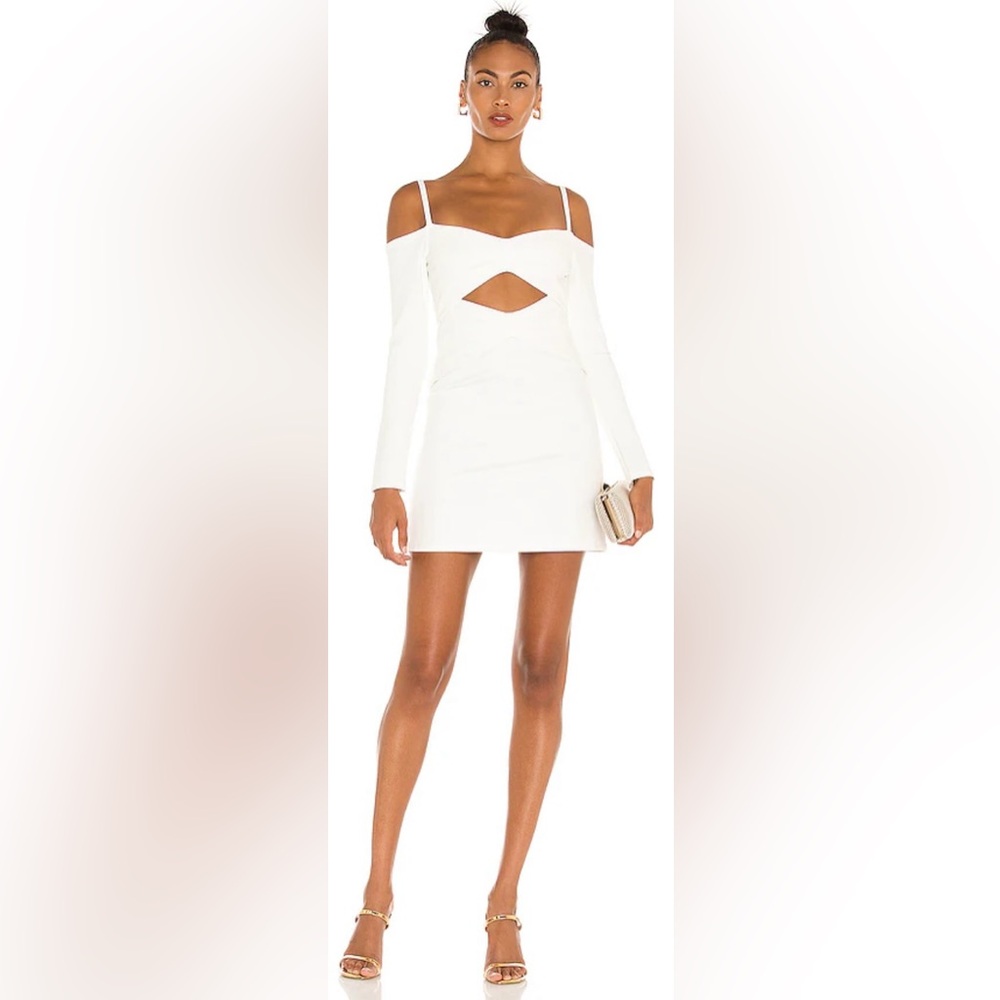 ALEXIS Women’s Madine Cut Out‎ Long Sleeve Mini Dress in White Size Medium NWT